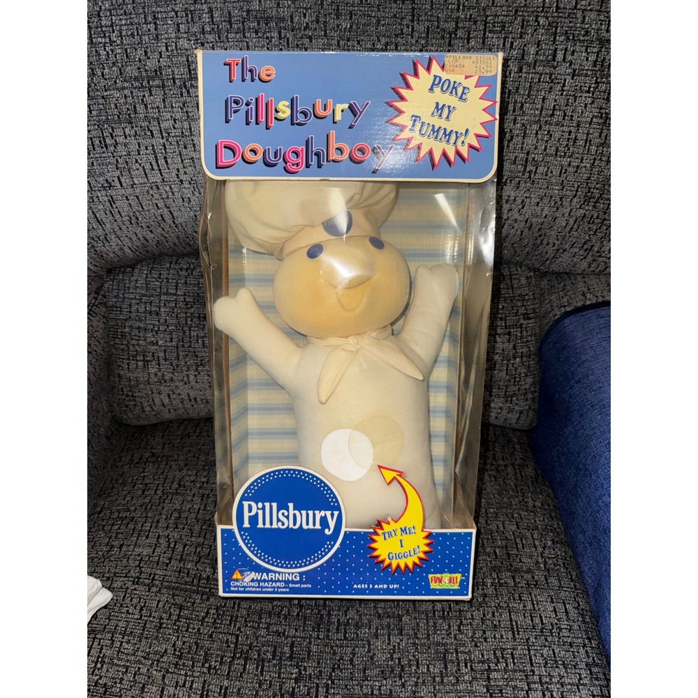 Vintage Pillsbury Doughboy Giggle Plush Doll Fun-4-All 41500 In Box
